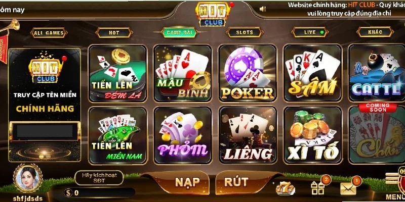 HitClub còn cung cấp nhiều trò chơi đổi thưởng với các phần quà hấp dẫn và giá trị.